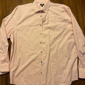 Express Men's Light Pink Polka Dot Shirt